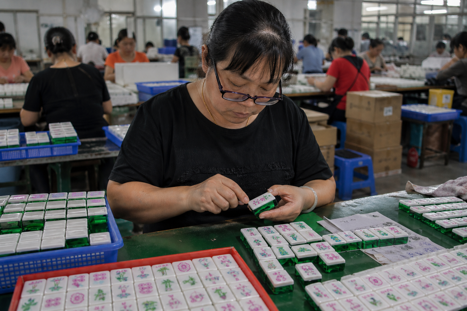 Mahjong gift packaging and insert card planning for a retail-ready set