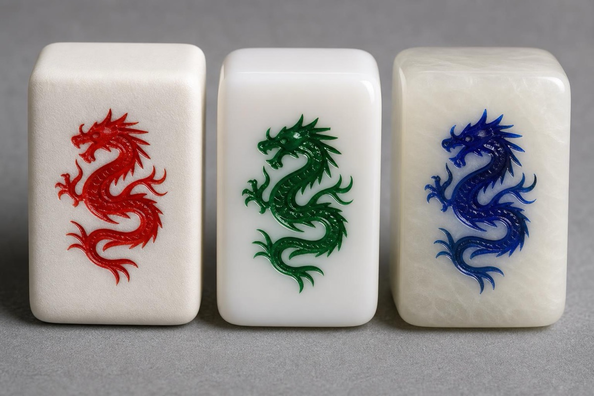 American mahjong tile materials comparison closeup