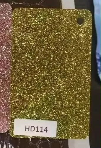 Gold glitter acrylic swatch