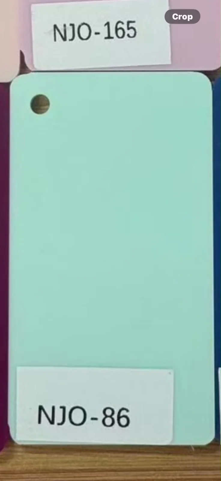 Mint green solid acrylic swatch