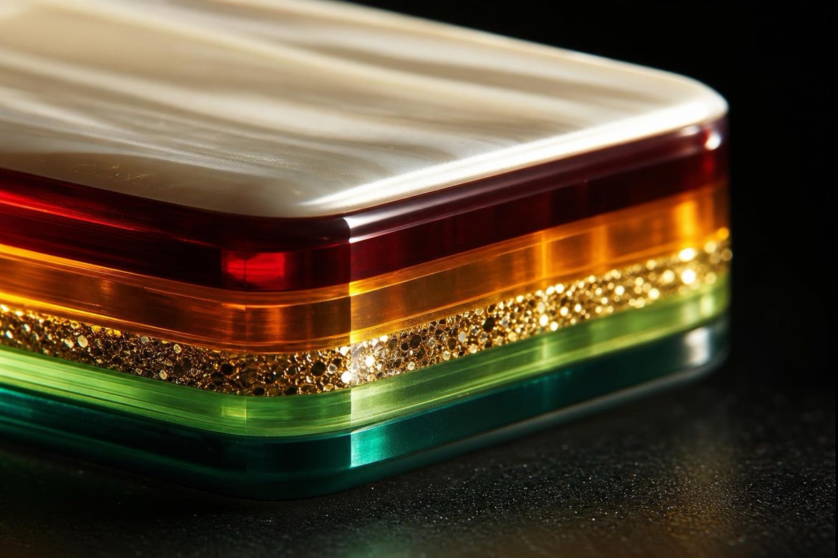 Multi-layer acrylic American mahjong tile construction