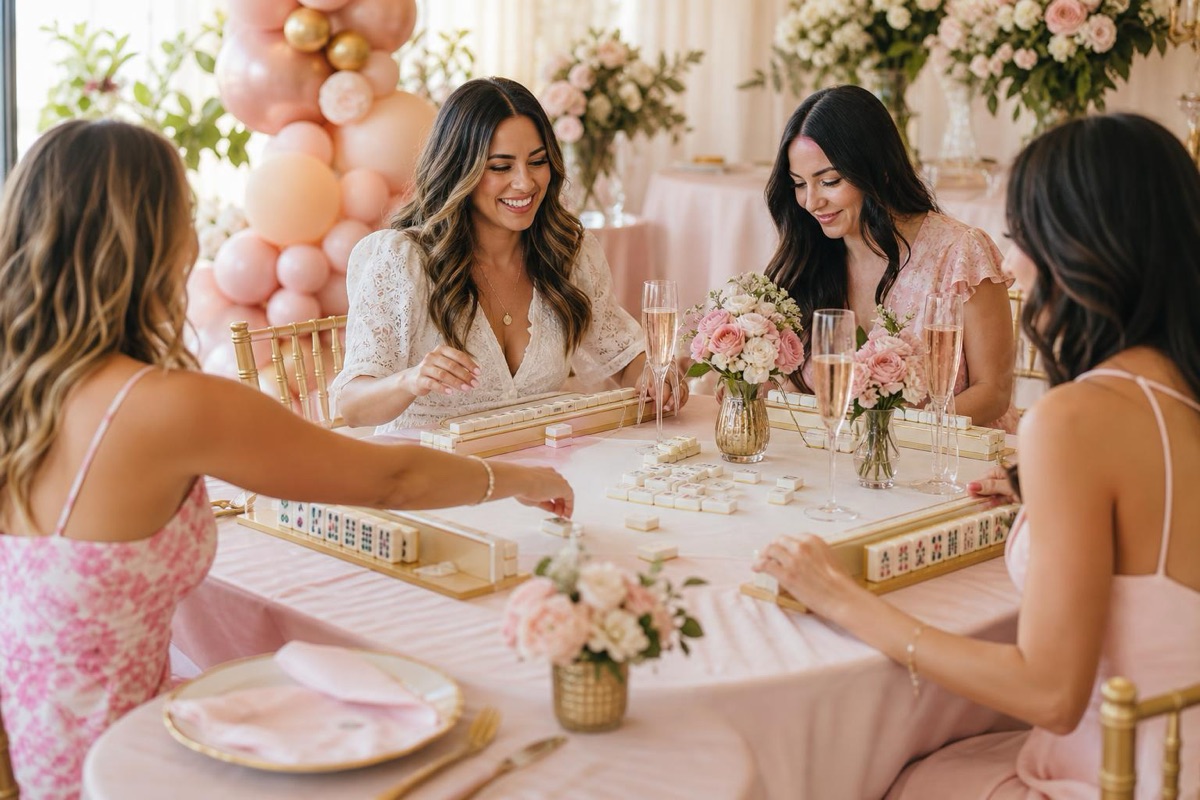 American mahjong at a bridal shower celebration