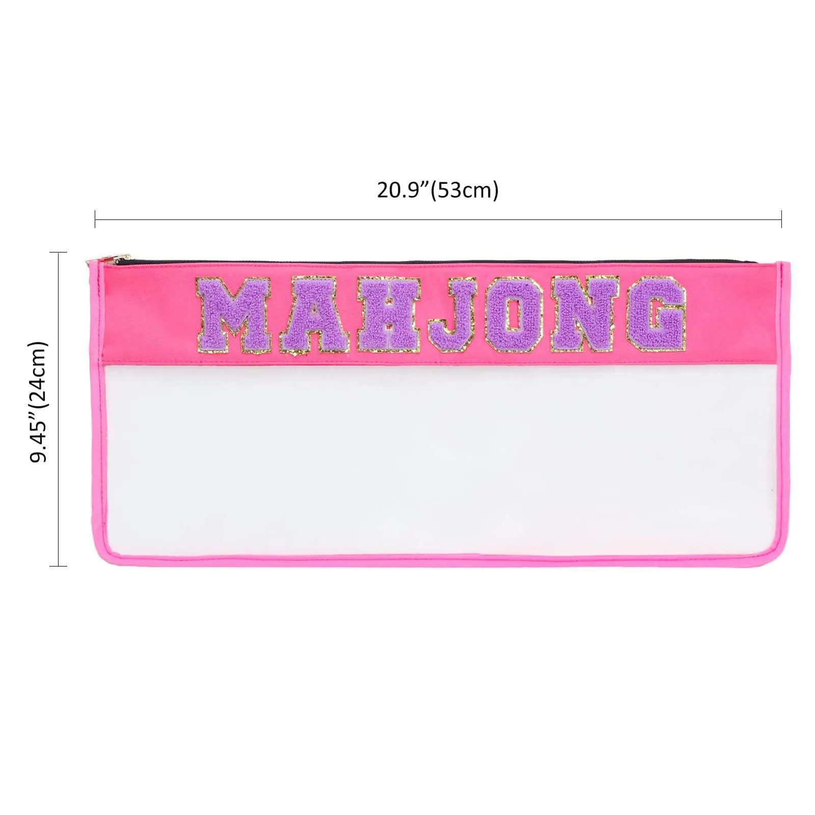 Clear zip pouch for Mahjong accessories