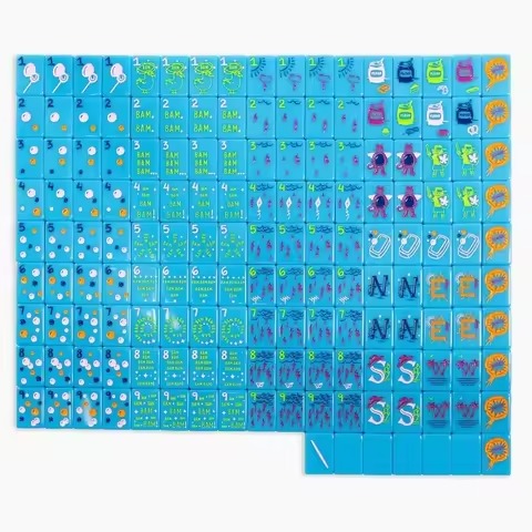 Colorful four layer custom American Mahjong set reference