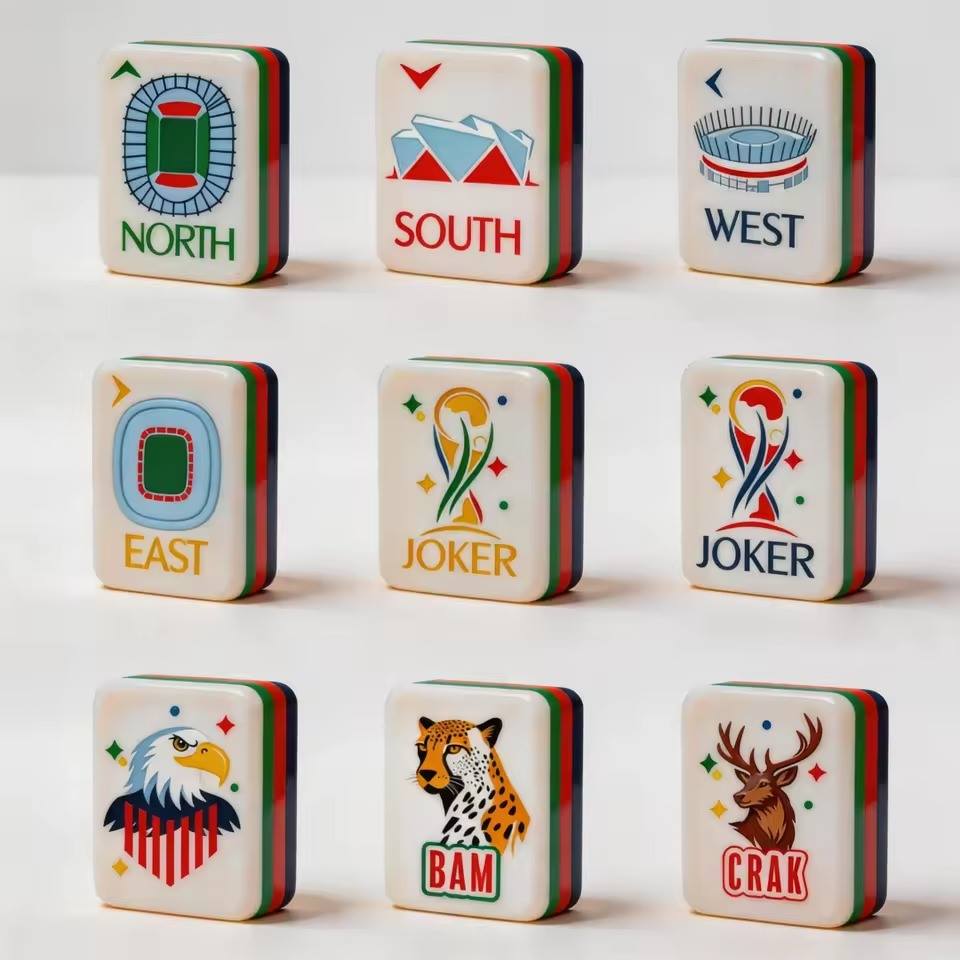 Blush Modern Acrylic Mahjong Set detail view