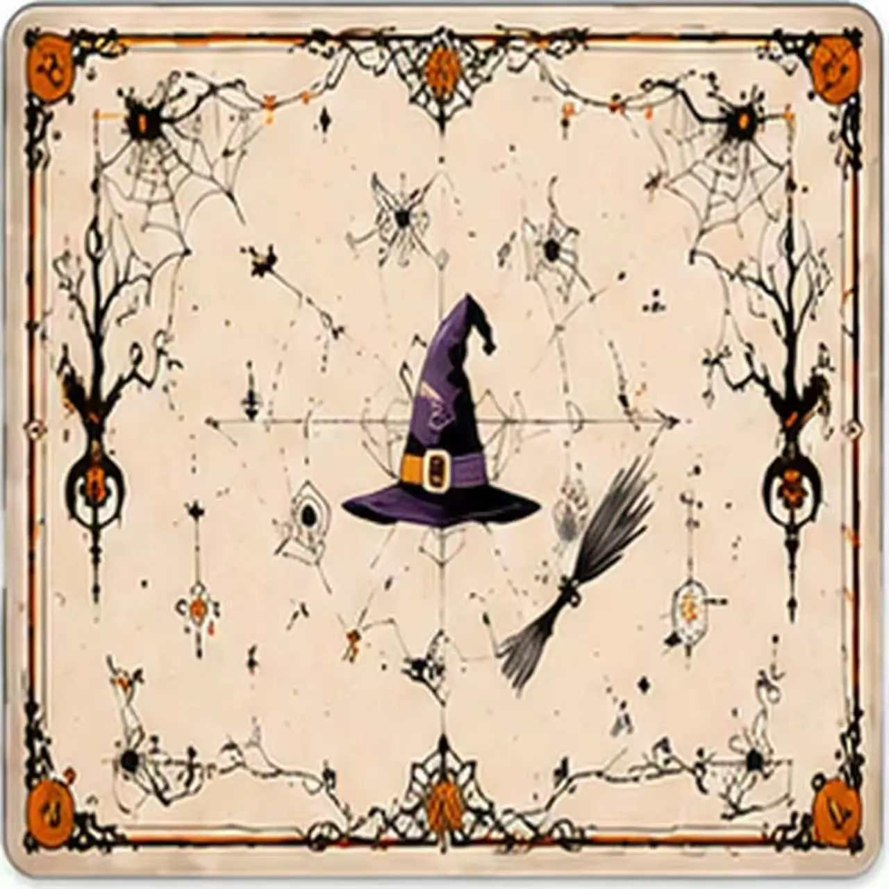 Hat & Broom Table Cover
