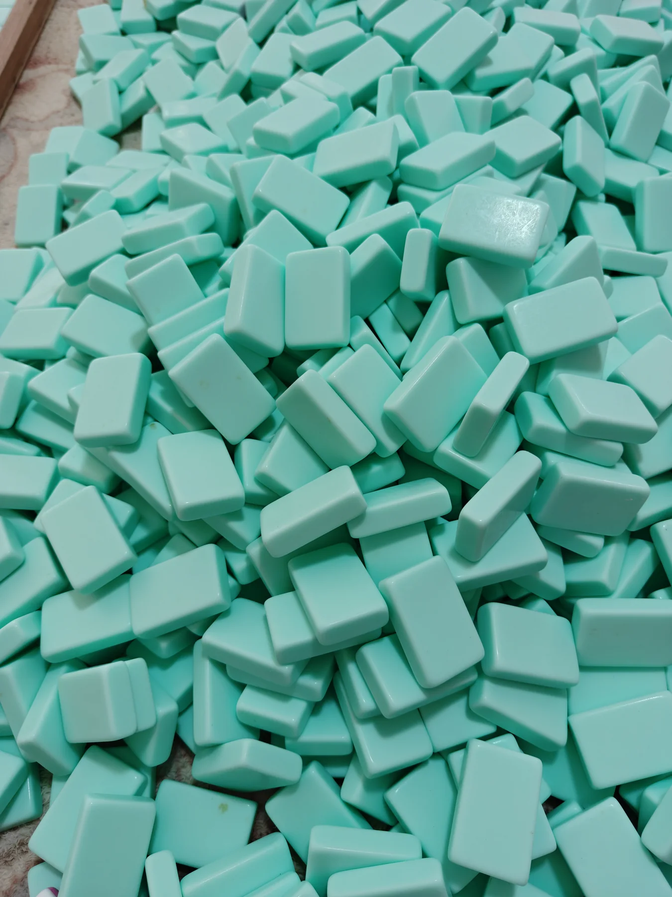 Mint acrylic Mahjong tile blanks for a single-color construction