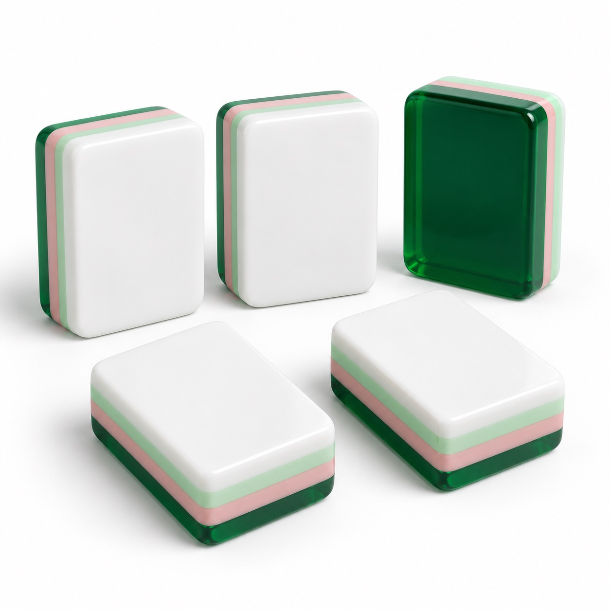 Layered acrylic Mahjong tile from the emerald set