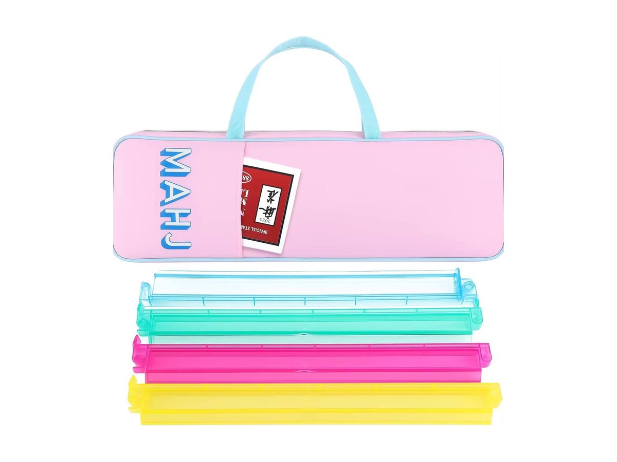 Luxury Mahjong canvas carrying bag with structured shape and premium trim