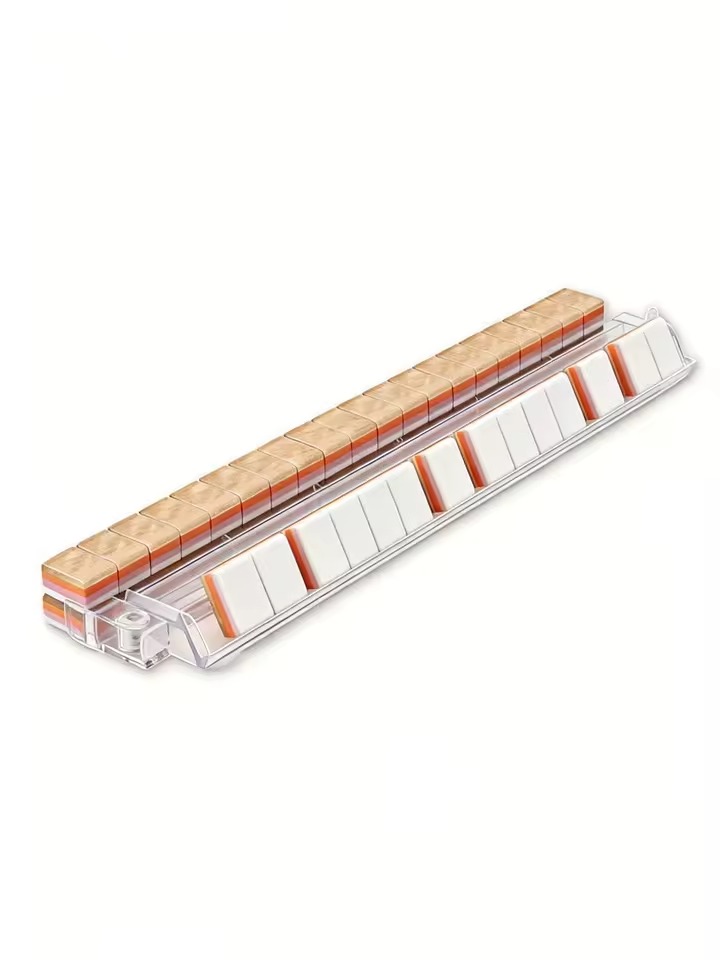 Pearl Pink Four Layer Acrylic Mahjong Set detail view
