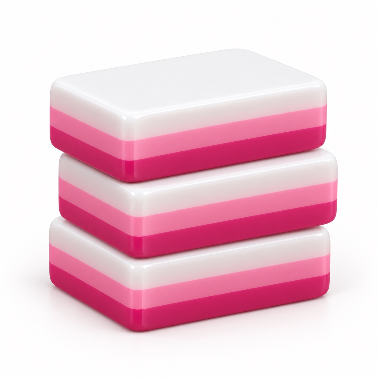 Stacked pink and white layered acrylic Mahjong tiles