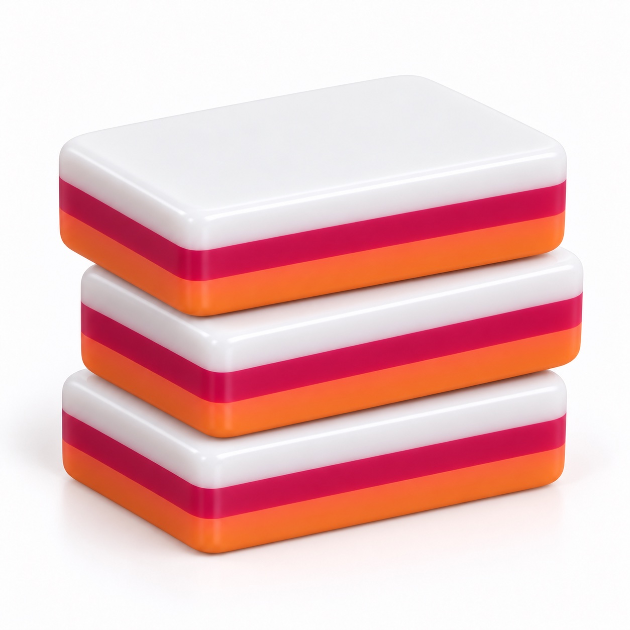 Layered acrylic Mahjong tile from the portable orange set