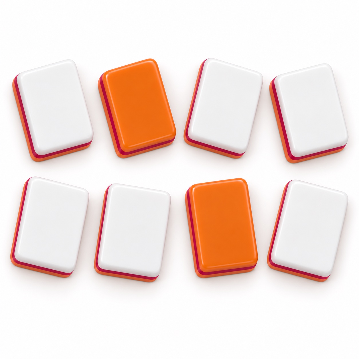 Layered acrylic Mahjong tile from the portable orange set