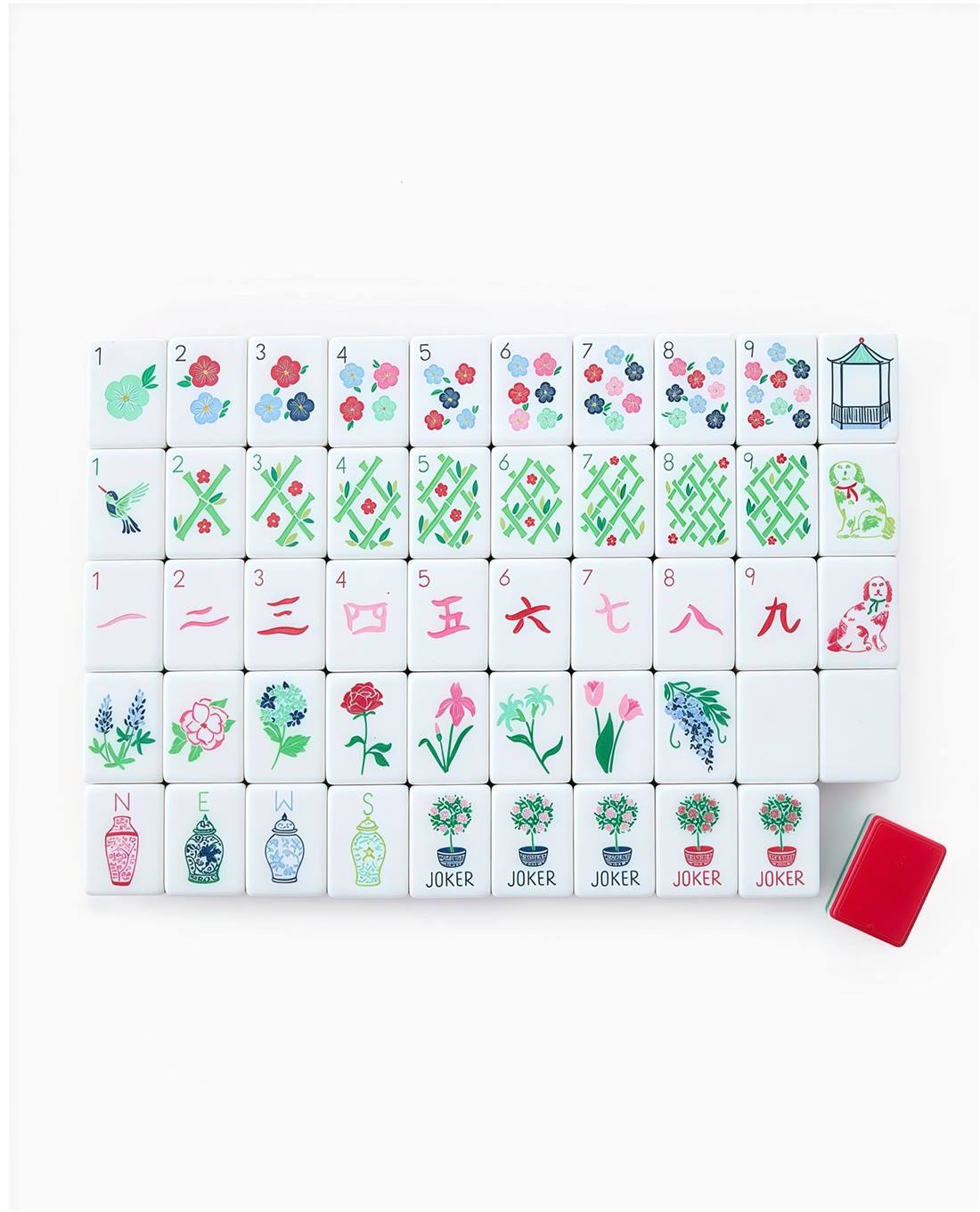 Red MS654 Mahjong Set detail view