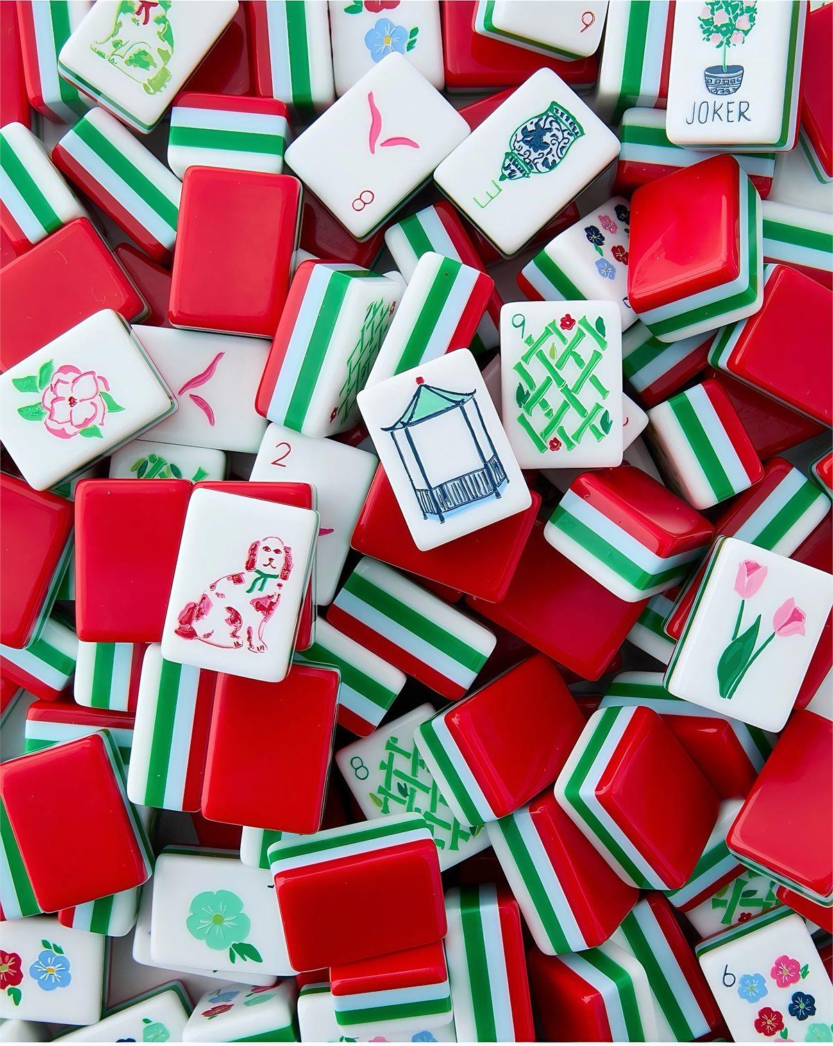 Red MS654 Mahjong Set